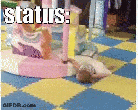 Little Girl Laying On Playground Floor Status GIF