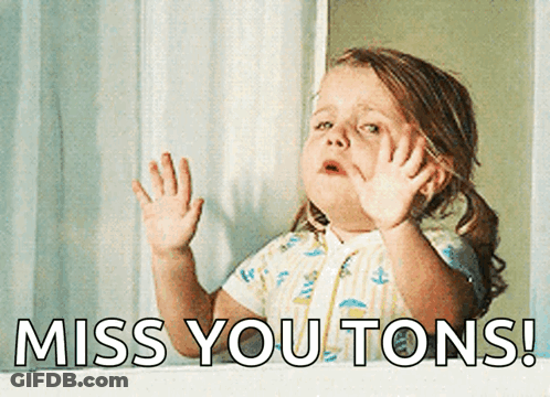 Little Girl Looking Out Window Saying Miss You Tons GIF
