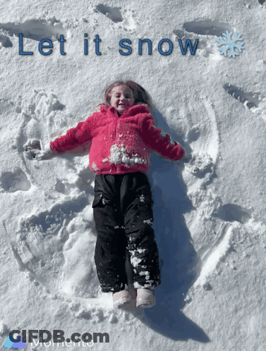 Little Girl Lying In Snow Let It Snow GIF