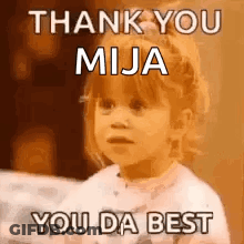 Little Girl Making Funny Face Saying Thank You GIF