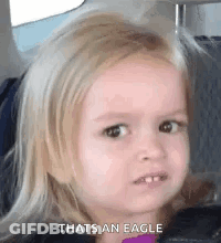 Little Girl Making Funny Face Saying Thats An Eagle GIF