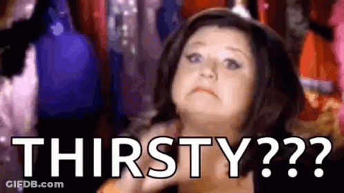 Little Girl Making Funny Face Saying Thirsty GIF