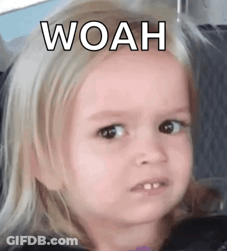 Little Girl Making Funny Face Saying Woah GIF