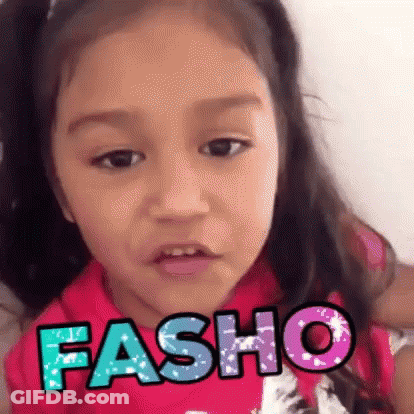 Little Girl Making Funny Face With Fasho GIF