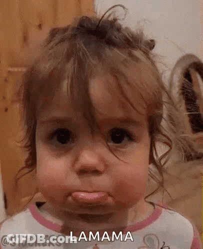 Little Girl Messy Face Funny Mouth Open GIF
