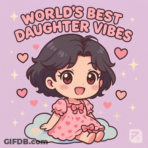 Little Girl On Cloud World's Best Daughter Vibes GIF