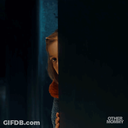 Little Girl Peeking From Behind Wall Other Mommy GIF