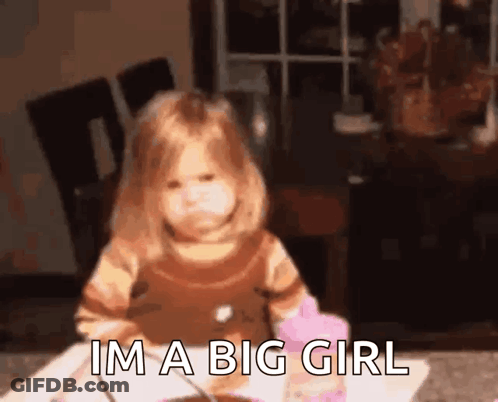 Little Girl Pink Cup Im A Big Girl GIF