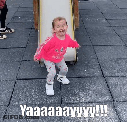 Little Girl Playing On Slide GIF