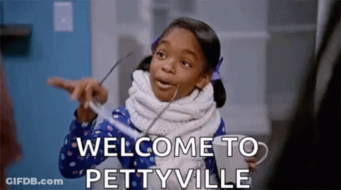 Little Girl Pointing And Saying Welcome To Pettonville GIF