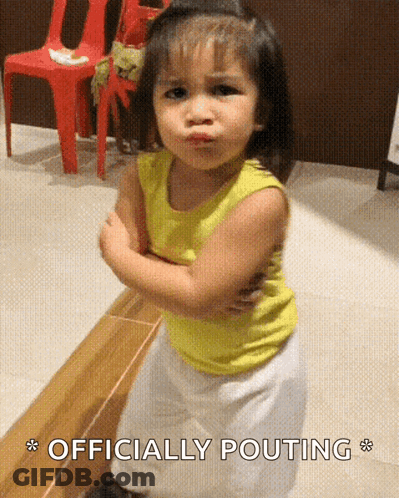 Little Girl Pouting GIF