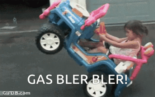 Little Girl Riding Toy Car Saying Gas Bler Bler GIF