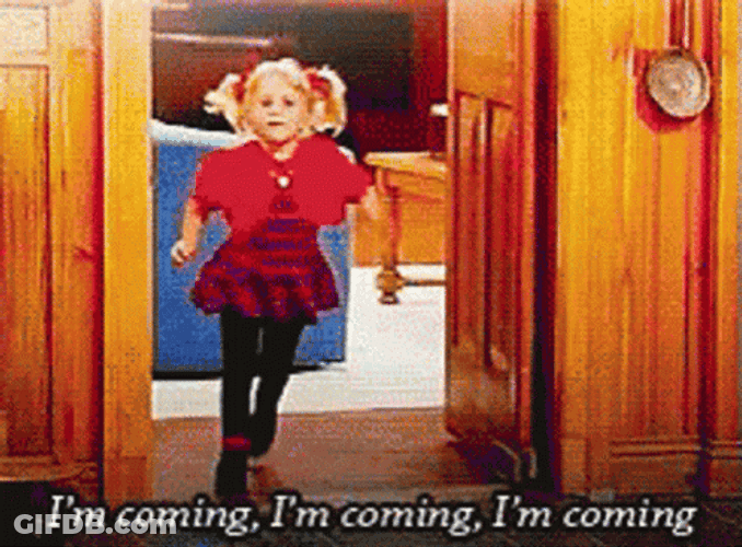 Little Girl Running I'm Coming GIF