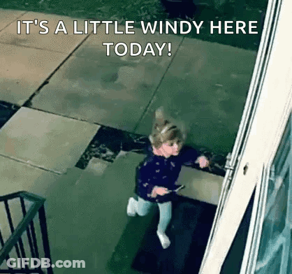 Little Girl Running In Rain GIF