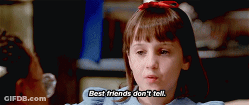 Little Girl Saying Best Friends Don't Tell GIF