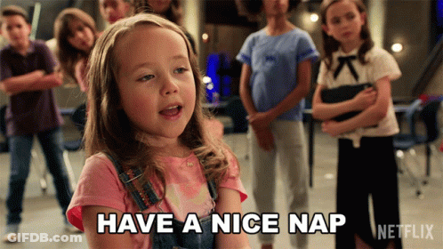 Little Girl Says Have A Nice Nap To Kids GIF