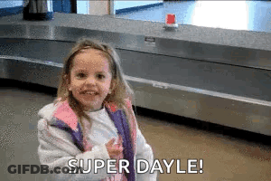 Little Girl Says Super Dayle At Airport GIF