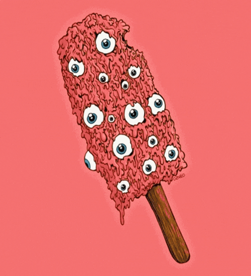 Little Girl Scary Popsicle Popping Eyes GIF
