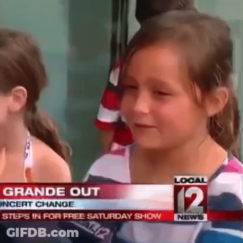 Little Girl Sees News Of Concert Change GIF