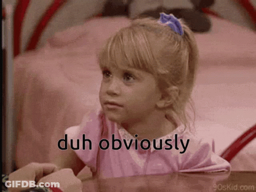 Little Girl Sitting At Table Duh Obviously GIF
