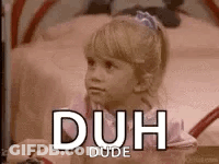 Little Girl Sitting On Bed Duh Dude GIF