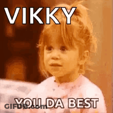 Little Girl Sitting On Bed Vikk You Da Best GIF