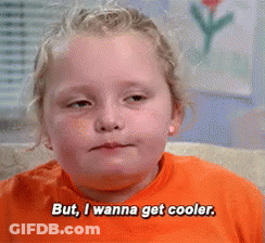 Little Girl Sitting On Couch Saying I Wanna Get Cooler GIF