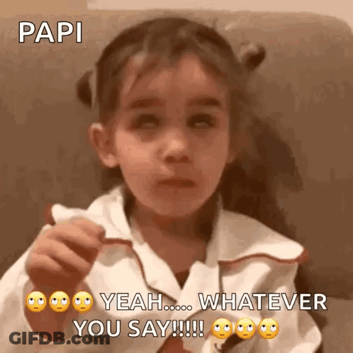 Little Girl Sitting On Couch Saying Yeah GIF
