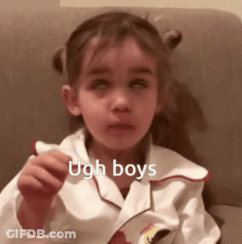 Little Girl Sitting On Couch Ugh Boys GIF
