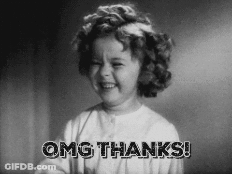 Little Girl Smiling Black And White OMG Thanks GIF