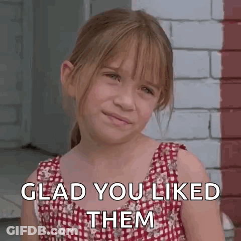 Little Girl Smiling Glad You Liked Them GIF