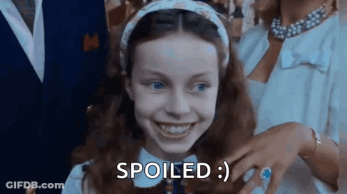 Little Girl Smiling Saying Spoiled Next To Man And Woman GIF