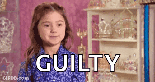 Little Girl Standing By Guilty Shelf GIF