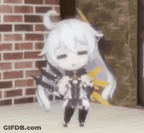 Little Girl Standing In Front Of Brick Wall GIF