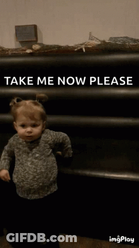 Little Girl Standing In Front Of Shelf GIF