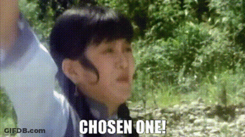 Little Girl Standing In Woods Saying Chosen One GIF