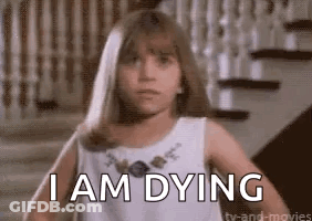 Little Girl Standing On Stairs Says I Am Dying GIF
