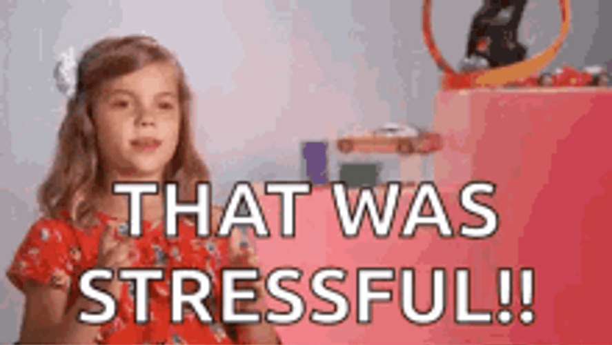 Little Girl Stressful Sigh Whew GIF