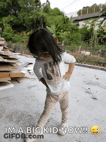 Little Girl Sunglasses I'm Big Kid Now Shirt GIF