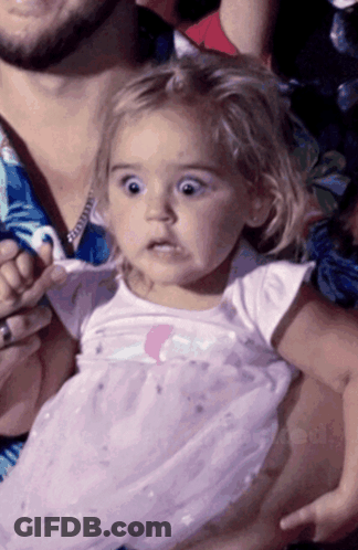 Little Girl Surprised Held By Man GIF
