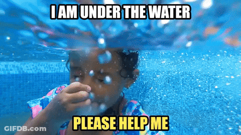 Little Girl Swimming Underwater Please Help Me GIF