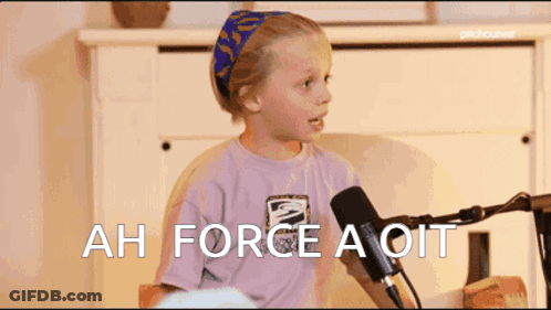 Little Girl Talking Into Microphone Saying Ah Force Aoit GIF