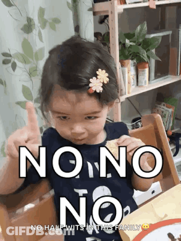 Little Girl Thumbs Up Saying No No No GIF