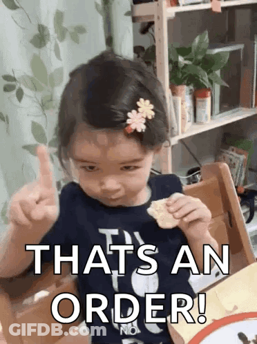 Little Girl Thumbs Up That's An Order GIF