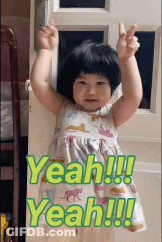 Little Girl Wearing Dress Saying Yeah Yeah Yeah GIF