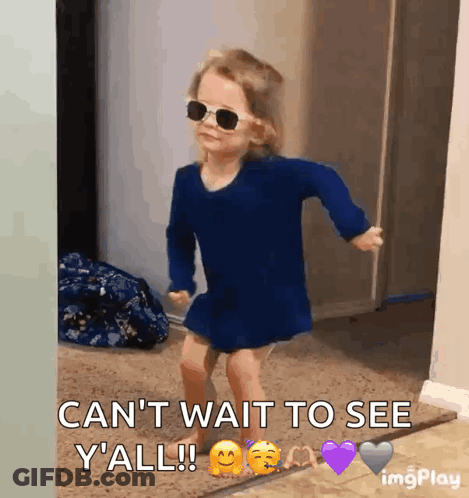 Little Girl Wearing Sunglasses Says Can't Wait To See Y'all GIF