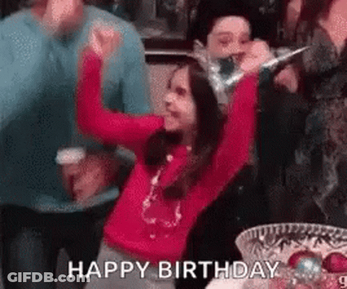 Little Girl With Arms Up At Birthday Party GIF