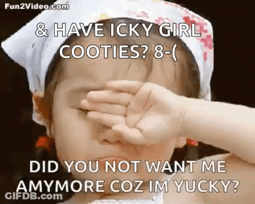Little Girl With Bandana Covering Eyes GIF