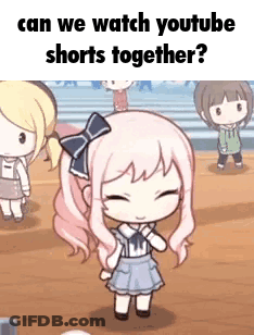 Little Girl With Bow In Front Of Children GIF