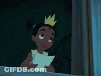 Little Girl With Crown Holding Paper At Window GIF